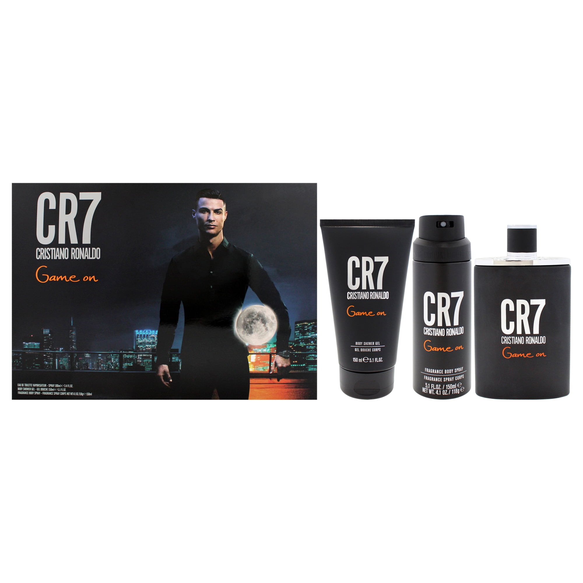 Cristiano Ronaldo Game On , 3 Pc Gift Set 3.4oz EDT Spray, 5.1oz Shower Gel, 4.1oz Body Spray