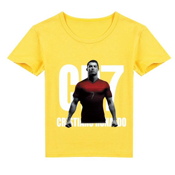Cristiano Ronaldo Girls Crew Neck Cotton Short Sleeve T-shirt Kids Summer Fashion Casual T-shirt