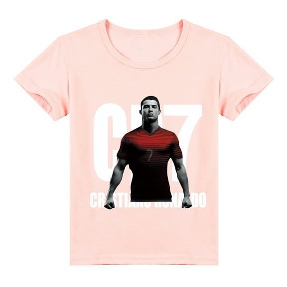 Cristiano Ronaldo Girls Crew Neck Cotton Short Sleeve T-shirt Kids Summer Fashion Casual T-shirt