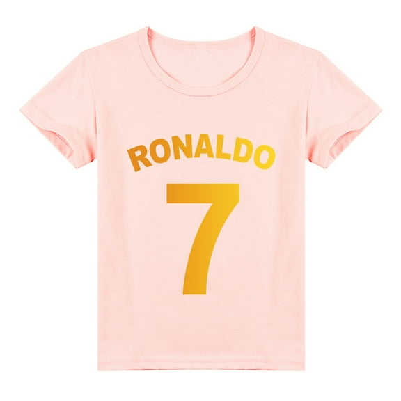Cristiano Ronaldo Girls Crew Neck Cotton Short Sleeve T-shirt Kids Summer Fashion Casual Top