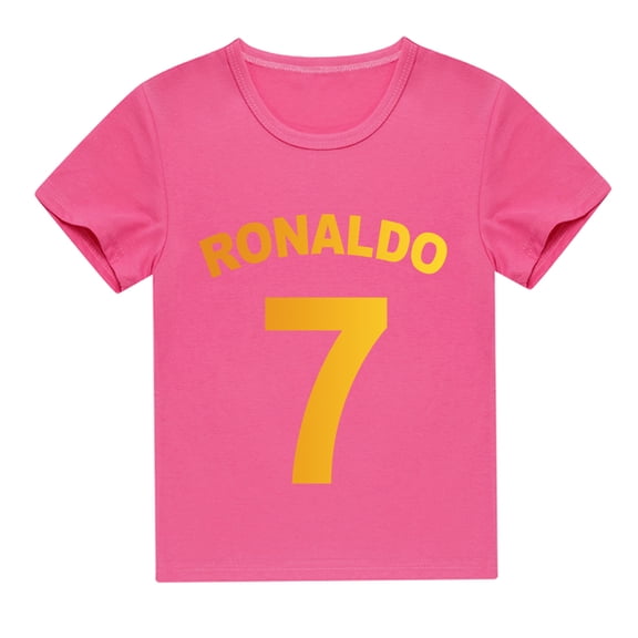 Cristiano Ronaldo Girls Crew Neck Cotton Short Sleeve T-shirt Kids Summer Fashion Casual Top