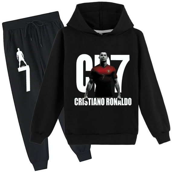 Cristiano Ronaldo Hooded Sweatshirt Boys Pullover Graphic Hoodies Sweatpants Sets