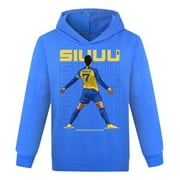 BFBYFDM Cristiano Ronaldo Kids Cotton Hoodie for Boys Girls Print Football Hooded Sweatshirts Child Casual Long Sleeve Shirt Tops