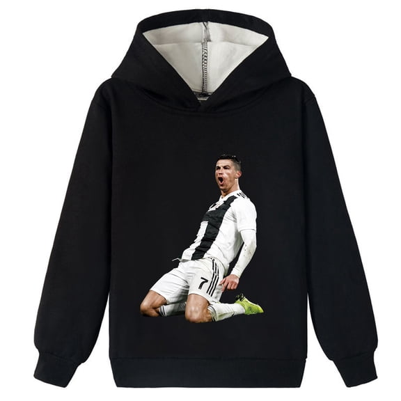 Winter Comfort and Style: Boys Girls Cristiano Ronaldo Brushed Hooded Sweatshirts with Cristiano Prints