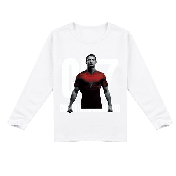 Cristiano Ronaldo Kids' Long Sleeve T-shirt, Breathable and Printed, Ideal for Autumn