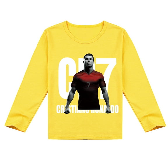 Cristiano Ronaldo Kids' Long Sleeve T-shirt, Breathable and Printed, Ideal for Autumn