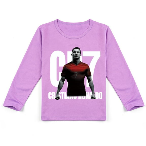 Cristiano Ronaldo Kids' Long Sleeve T-shirt, Breathable and Printed, Ideal for Autumn
