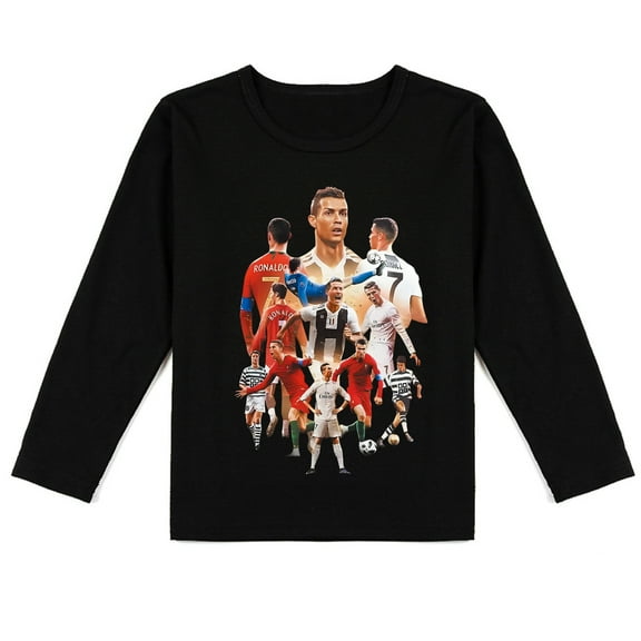 Cristiano Ronaldo Kids' Long Sleeve T-shirt: Causal Look with Cool Print for Spring Wear