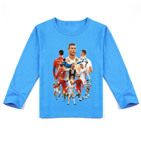 Cristiano Ronaldo Kids' Long Sleeve T-shirt: Causal Look with Cool Print for Spring Wear