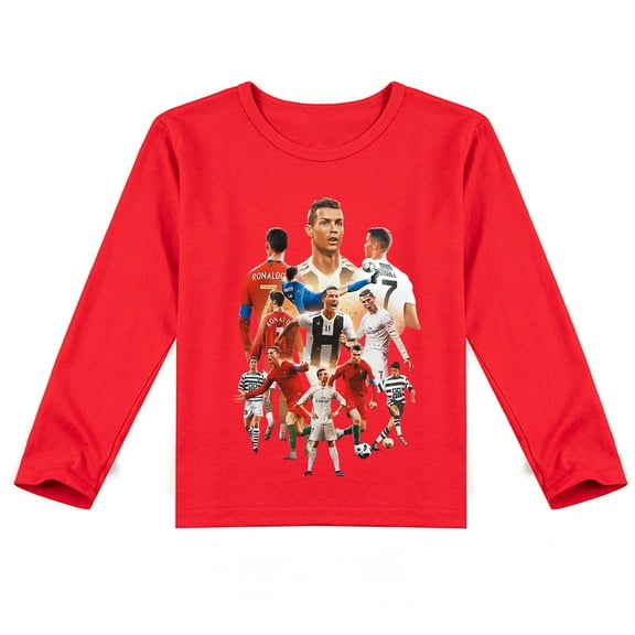 Cristiano Ronaldo Kids' Long Sleeve T-shirt: Causal Look with Cool Print for Spring Wear