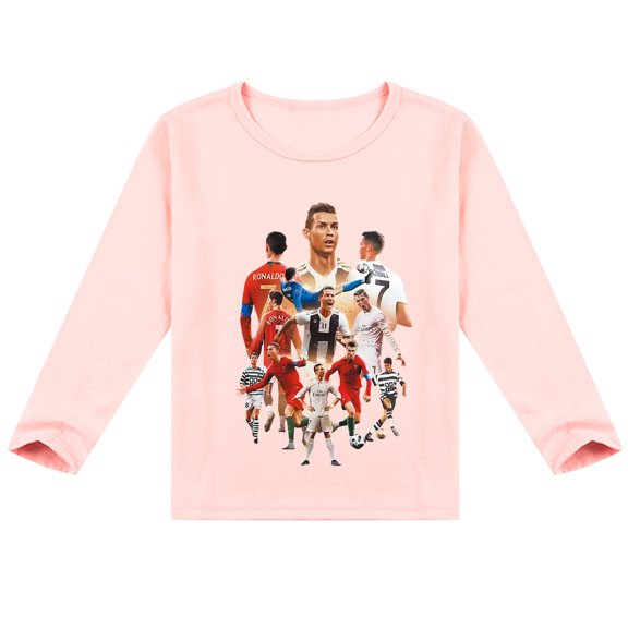 Cristiano Ronaldo Kids' Long Sleeve T-shirt: Causal Look with Cool Print for Spring Wear