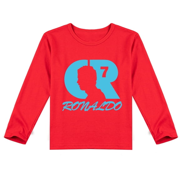Cristiano Ronaldo Kids' Long Sleeve T-shirt: Causal Style with Cool Print for Autumn Wear