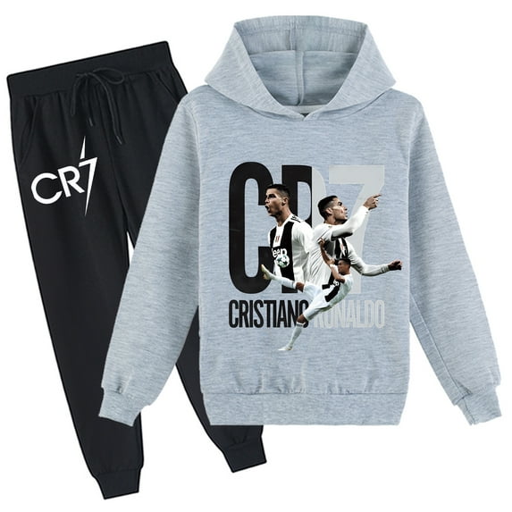 Cristiano Ronaldo Lightweight Hoodie Sweatpants Sets for Kids Ideal for Spring Autumn