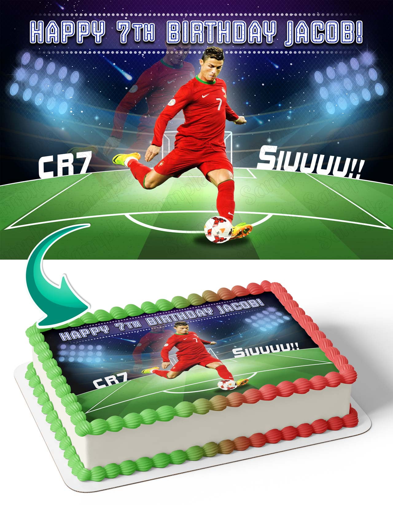 Ronaldo, Football , footballer figurine And Soccer Ball Edible Cake Topper  | eBay