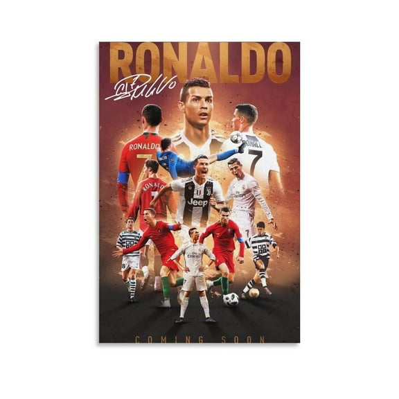 Cristiano Ronaldo Poster 2 Wall Art Canvas Print Poster Home Bathroom Bedroom Office Living Room Decor Canvas Poster Unframed 12x18inch(30x45cm)