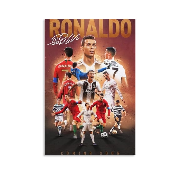 Cristiano Ronaldo Poster 2 Wall Art Canvas Print Poster Home Bathroom Bedroom Office Living Room Decor Canvas Poster