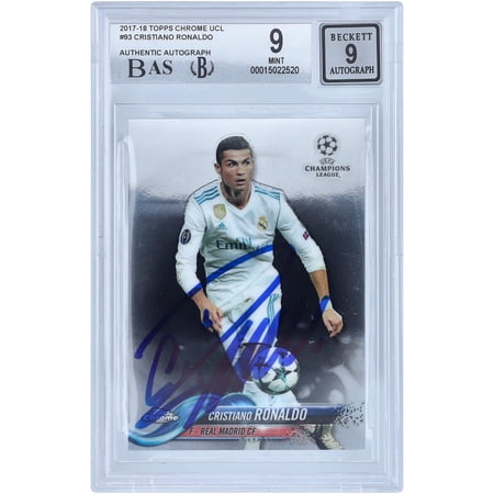 Cristiano Ronaldo Real Madrid Autographed 2017-18 Topps Chrome UCL #93 BAS Authenticated 9/9 Card - Fanatics Authentic Certified
