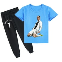 Cristiano Ronaldo Summer Collection: Moisture-Wicking Kids' T-Shirt & Flexible Long Pants Activewear Combo