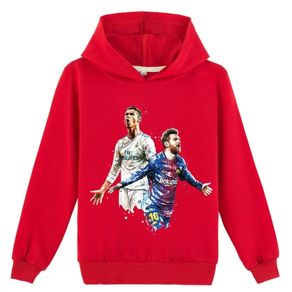 Cristiano Ronaldo Sweatshirts Lionel_Messi Hoodies Graphic Long Sleeve Casual Pullover Tops for Teen Boys