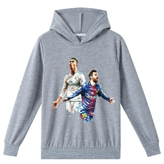 Cristiano Ronaldo Sweatshirts Lionel_Messi Hoodies Graphic Long Sleeve Casual Pullover Tops for Teen Boys