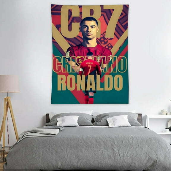 Cristiano Ronaldo Tapestry 40 x 60 Inches With Vivid Colors Realistic Details Easy To Hang And Alean Adding Artistic Charm