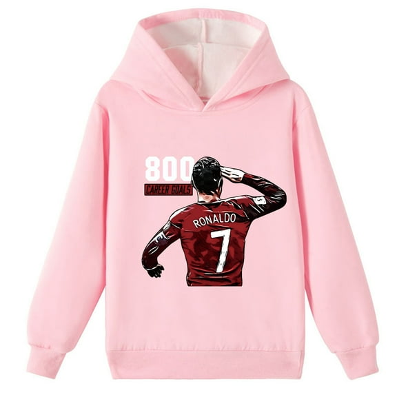 Cristiano Ronaldo Themed Brushed Pullover Hoodies for Boys and Girls - Cozy and Fashionable for Winter