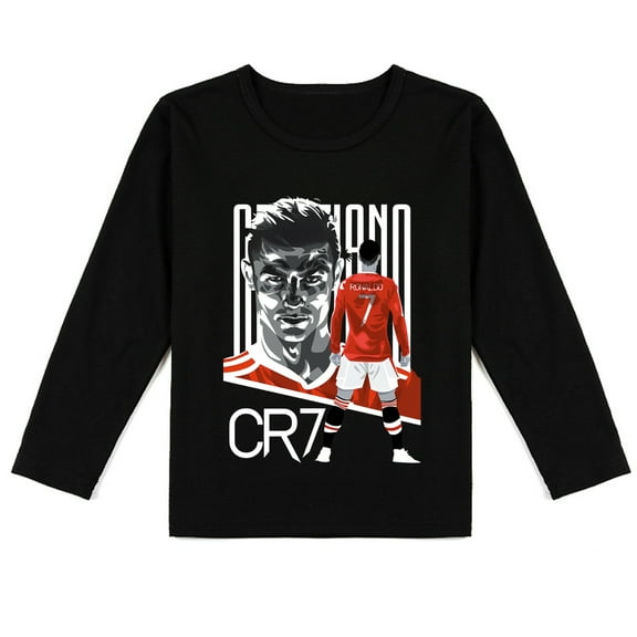 Cristiano Ronaldo Themed Children's Long Sleeve T-shirt, Great for Spring and Autumn Weather