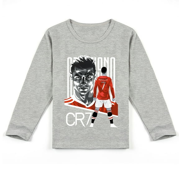 Cristiano Ronaldo Themed Children's Long Sleeve T-shirt, Great for Spring and Autumn Weather