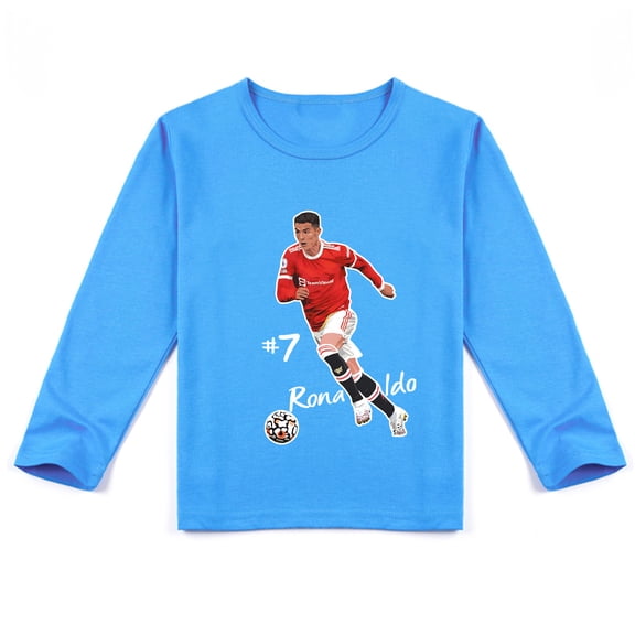 Cristiano Ronaldo Themed Children's Long Sleeve T-shirt, Perfect for Spring & Autumn Days