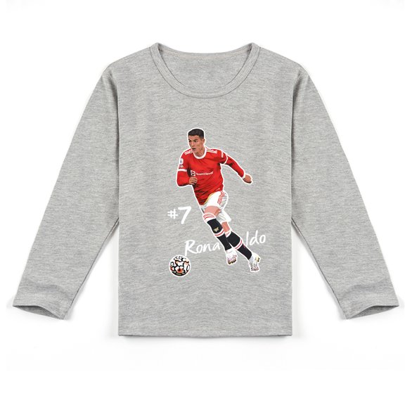 Cristiano Ronaldo Themed Children's Long Sleeve T-shirt, Perfect for Spring & Autumn Days