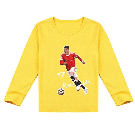 Cristiano Ronaldo Themed Children's Long Sleeve T-shirt, Perfect for Spring & Autumn Days