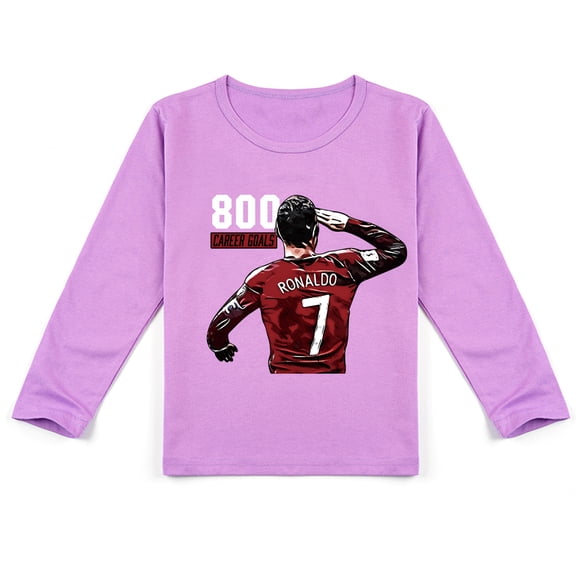Cristiano Ronaldo Themed Kids' Long Sleeve T-shirt: Comfortable Cotton for Spring & Autumn