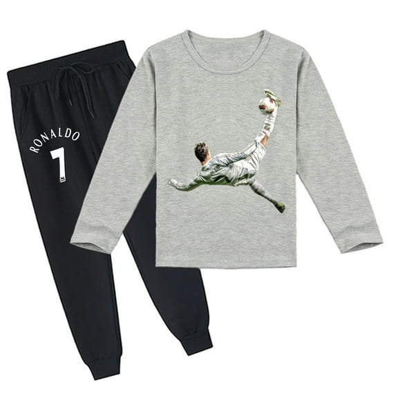 Cristiano Ronaldo Unisex Children's Long Sleeve T-shirt & Pants, Breathable, Comfy, Spring Autumn Prints