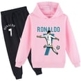 thumbnail image 1 of Cristiano Ronaldo graphic hoodie and jogger pants, kids' size, boys girls, daily outfits., 1 of 3
