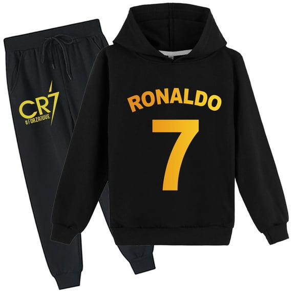 Cristiano Ronaldo hooded sweatshirt and pants, 2-piece, children's, spring autumn wear.
