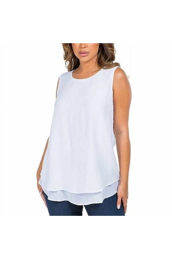 Ladies' Sleeveless Tunic (White, L)