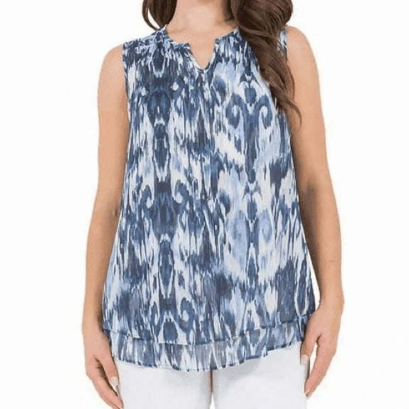 Cristina B Women's Sleeveless Blouse Top, Blue Depths, Small