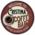 thumbnail image 1 of Cristina's Coffee Bar Round Metal Sign Kitchen Room Wall Decor 100140041439, 1 of 1