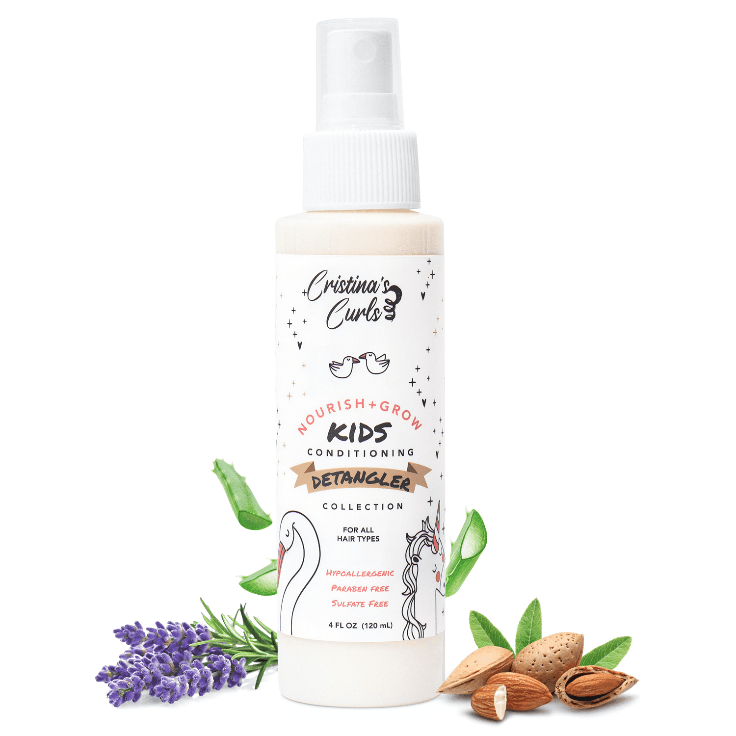Cristina's Curls Kids Detangler Spray, 2-in-1 Conditioning Detangler Spray for Kids | Kids Leave in Conditioner + Fortifying Spray | Detangle, Moisturize, Strengthen & Protect | Plant-Based & Organic