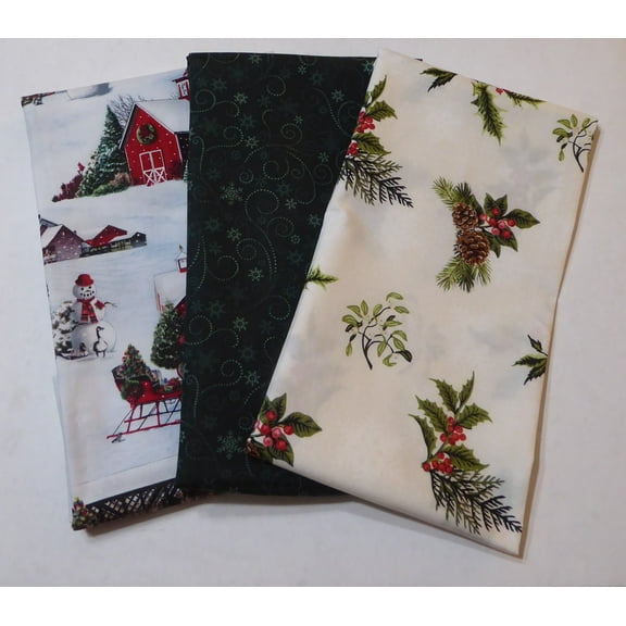 Cristmas Pine and Holly New Half Yard Plus Bundle