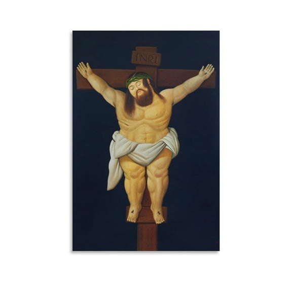 Cristo Crocifisso By Fernando Botero Paintings Wall Art Poster Poster Cool Artworks Painting Wall Art Canvas Prints Hanging Picture Home Decor Posters Gift 08x12inch(20x30cm)