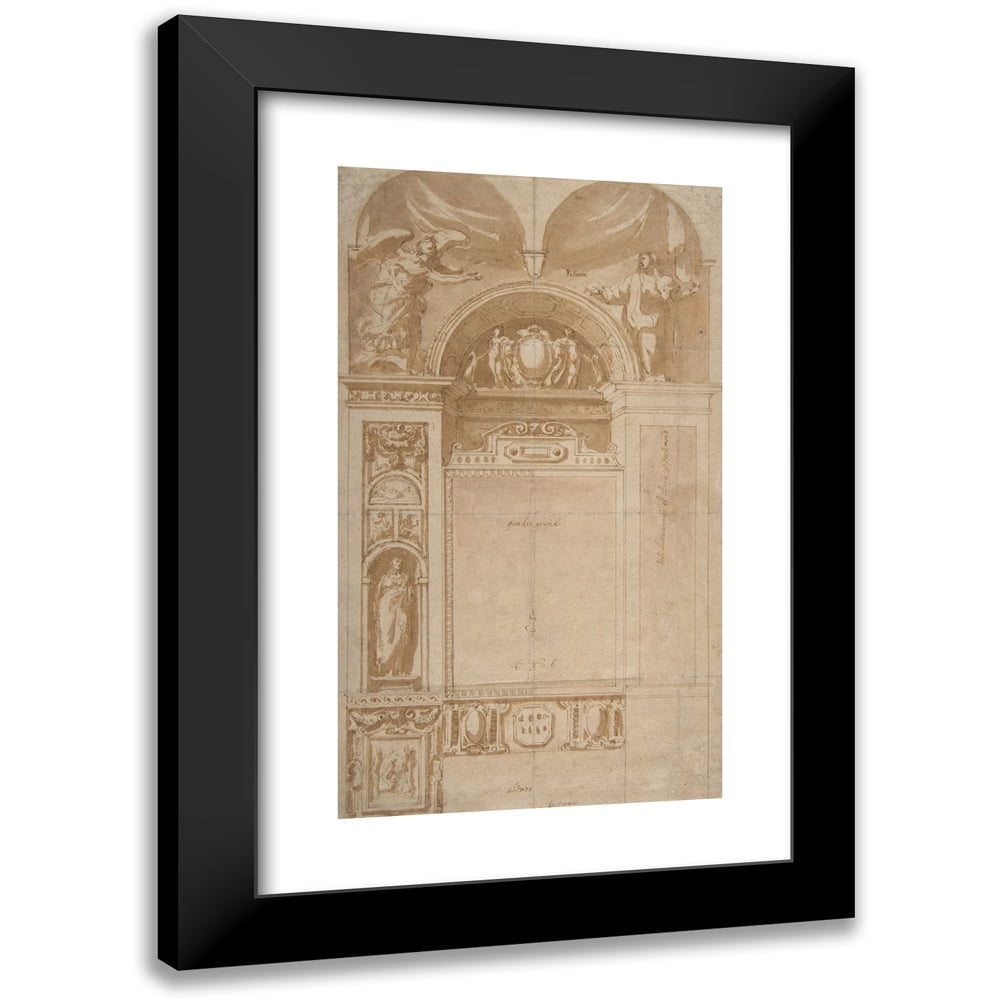 Contemporary Reredos Cristoforo Roncalli 10x14 Black Modern Framed Museum Art Print Titled ...