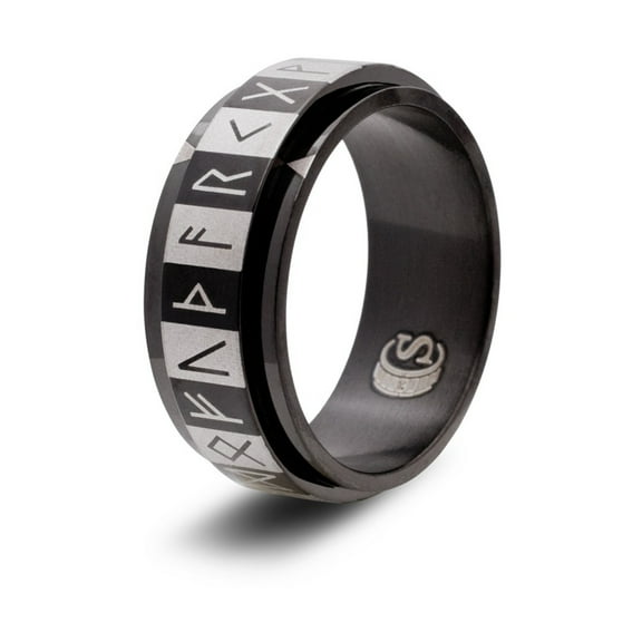 CritSuccess Dice Ring - Black, Size 12 (Futhark) New