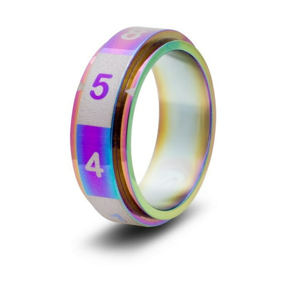 CritSuccess Dice Ring - Rainbow, Size 8 (d8) New