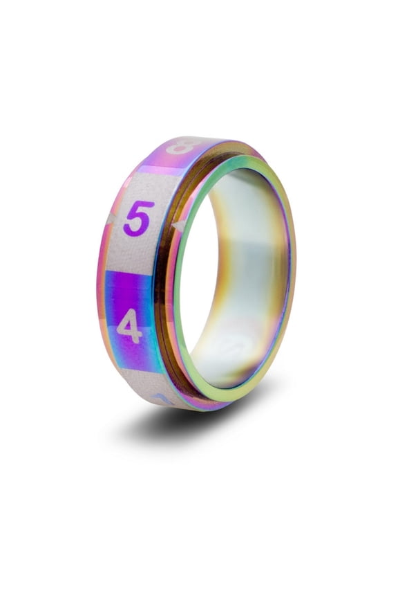 Dice Ring - Rainbow, Size 8 (d8) New