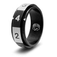 thumbnail image 1 of CritSuccess d4 Dice Ring with 4 sided Die Spinner (Size 11.5 - Stainless Steel - Black), 1 of 1