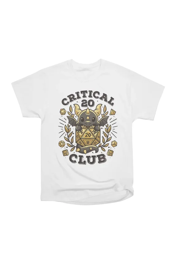 Critical 20 Club Cute Black Dragon T-Shirt Tee Gift For Him Merch For Her Apparel For Frie
