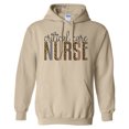 thumbnail image 1 of Critical Care Nurse Leopard Print Hoodie Sweatshirt Unisex Small Sand, 1 of 5