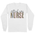 thumbnail image 1 of Critical Care Nurse Leopard Print Long Sleeve Shirt Unisex 2X-Large White, 1 of 5