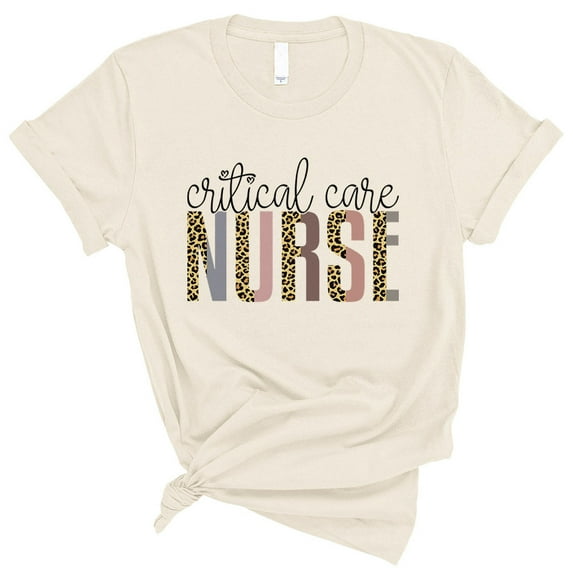 Critical Care Nurse Leopard Print Shirt Unisex 3X-Large Natural